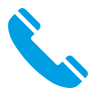 Blaues Symbol eines Telefonhörers